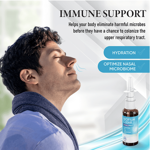 EDTA Nasal Spray providing immune support and optimal nasal microbiome balance with hydrating formula for respiratory health | Biofilm Clear Spray Nasal