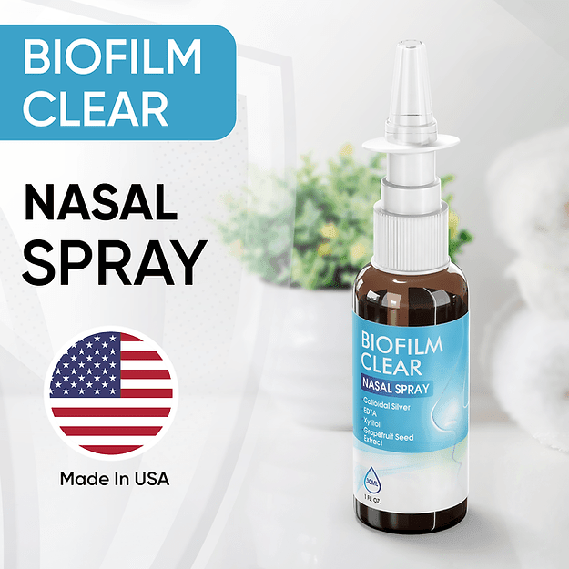 Premium EDTA Nasal Spray by BioFilm Clear manufactured in USA with professional-grade biofilm treatment formula | Biofilm Clear Spray Nasal